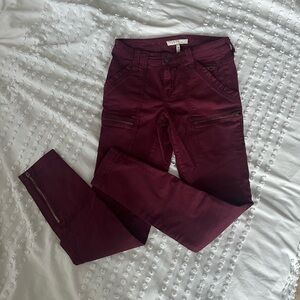 Joie Park Burgundy Skinny Cropped Jeans